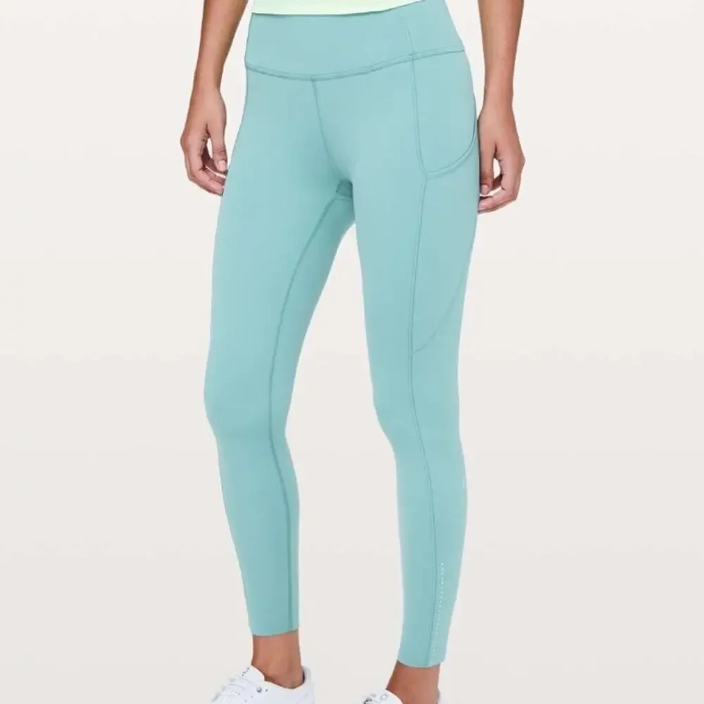 Lululemon Fast & Free 7/8 Tight II 6 Pacific Breeze Aqua Blue‎ Leggings